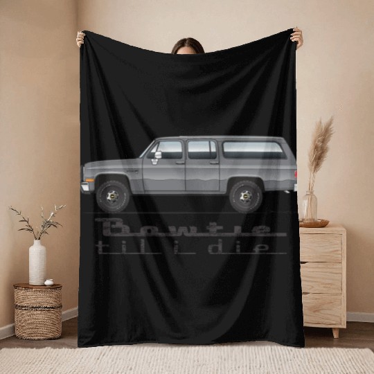 BOWTIE Charcoal Throw Blankets