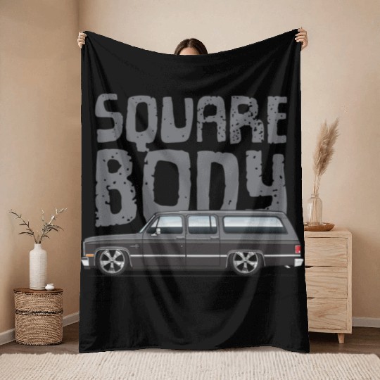 SQUARE Charcoal Throw Blankets
