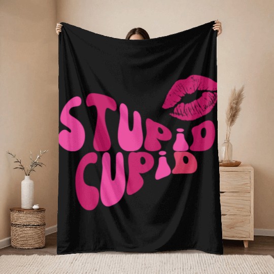 stupid cupid Throw Blankets