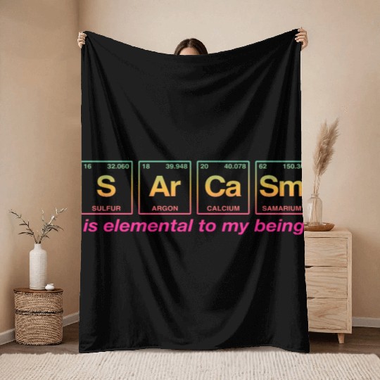 SARCASM - with elements of the periodic table Throw Blankets