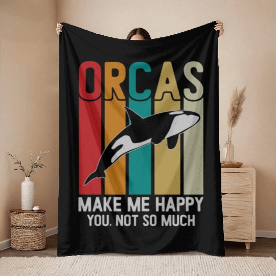 King Orca, Ruler of the Seas Throw Blankets