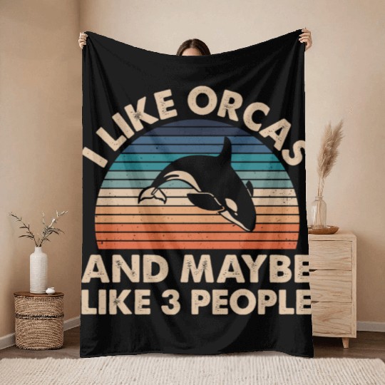 King Orca, Ruler of the Seas Throw Blankets
