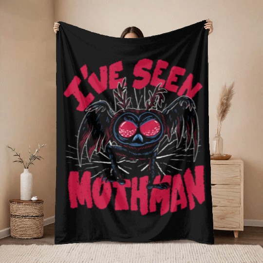 I have seen mothman I have seen mothman inspiratio Throw Blankets