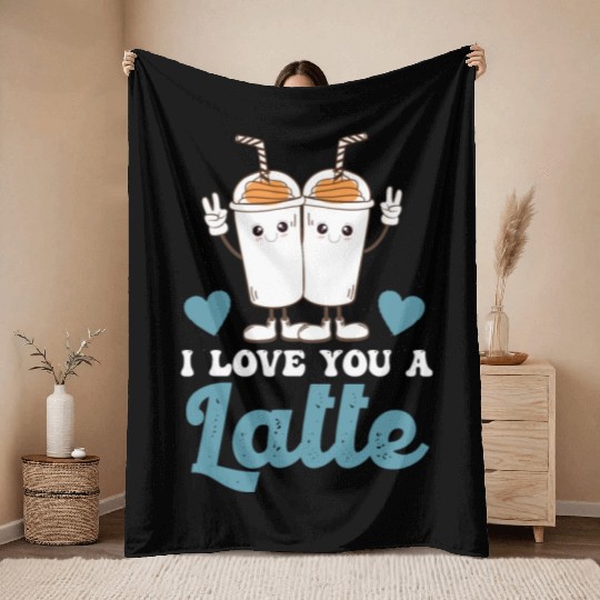 I Love You A Latte Throw Blankets