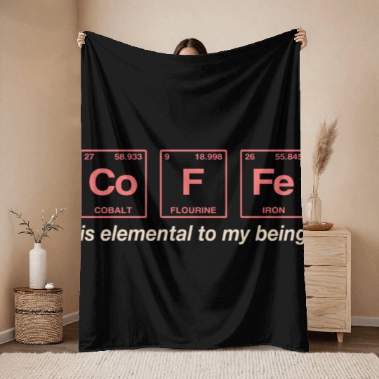 COFFEE - with elements of the periodic table Throw Blankets