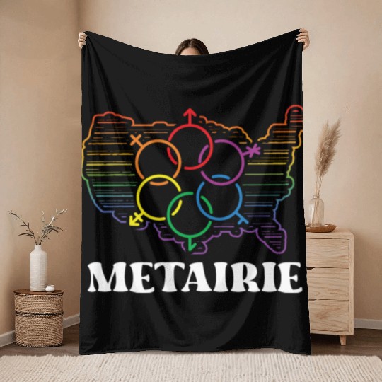 Metairie Pride Month Pride Flag LGBT Community LGB Throw Blankets