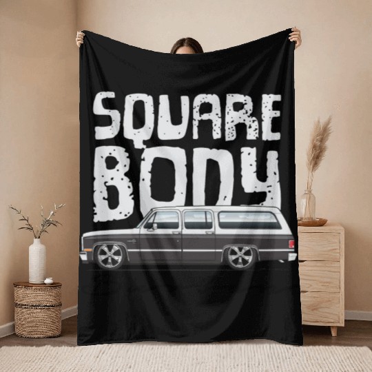 square body Frost White Throw Blankets