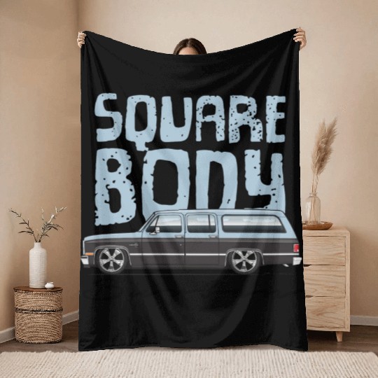 square body Light Blue Throw Blankets