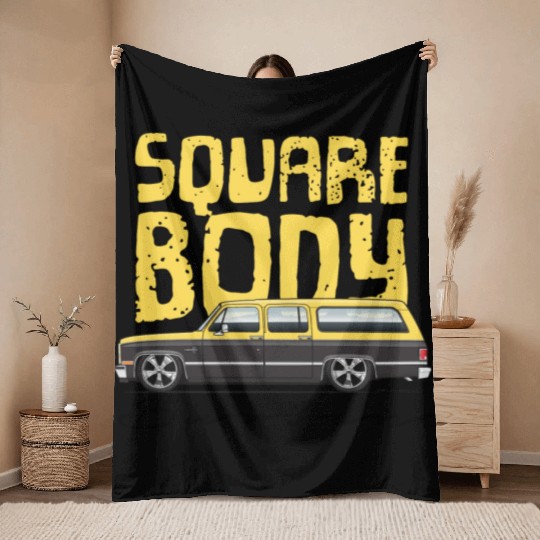 square body Colonial yellow Throw Blankets