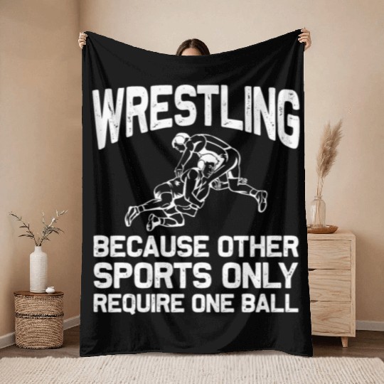 Wrestling Wrestler Fan Throw Blankets
