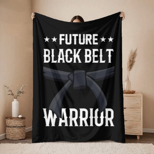 Future Black Belt Warrior Martial Arts MMA Belts Throw Blankets