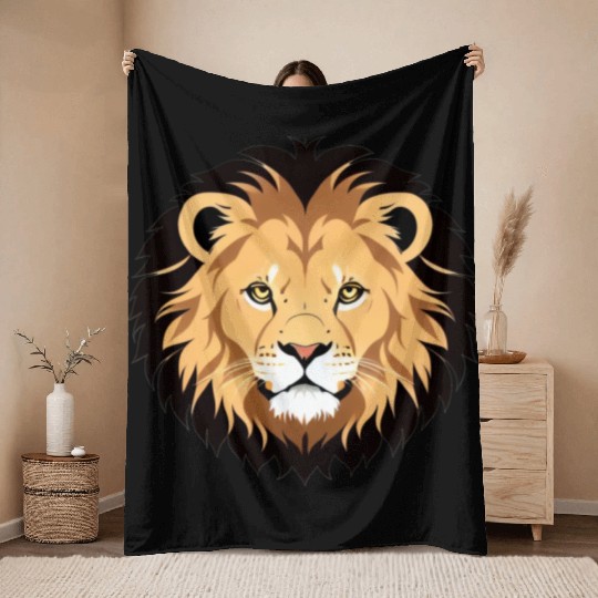 Royal Cartoon Lion - King of the Jungle 10 Throw Blankets
