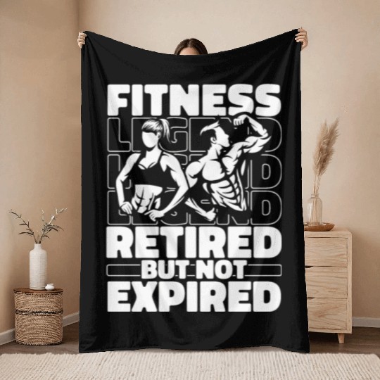 Fitness Workout Gym Retired Throw Blankets