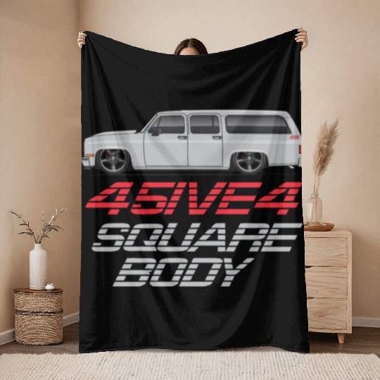 square Light Silver Throw Blankets