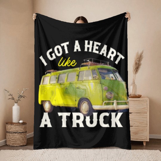 I Got A Heart Like A Truck Throw Blankets