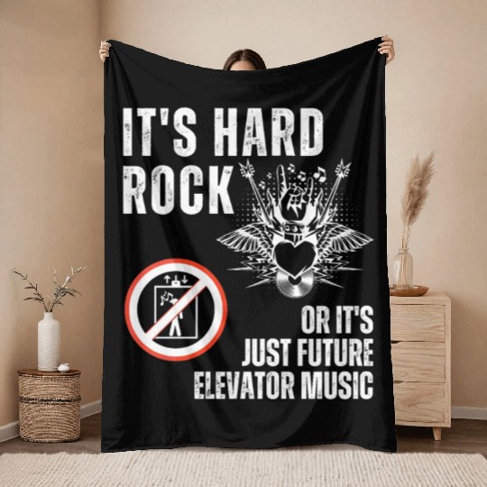 Hard Rock or Future Elevator Music Throw Blankets