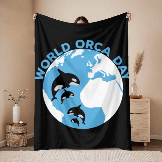 World Orca Day Throw Blankets