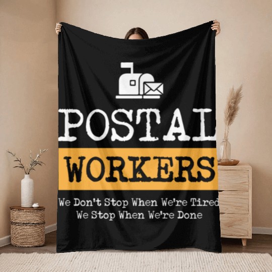 Postal Worker, postal worker, mailman, postman Throw Blankets