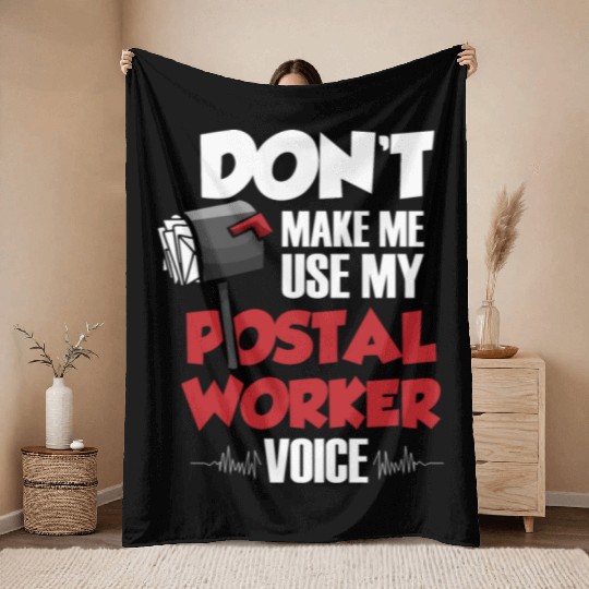 Postal Worker, postal worker, mailman, postman Throw Blankets