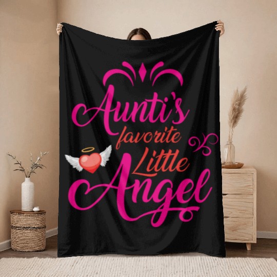 Aunti's Favorite Little Angel Throw Blankets