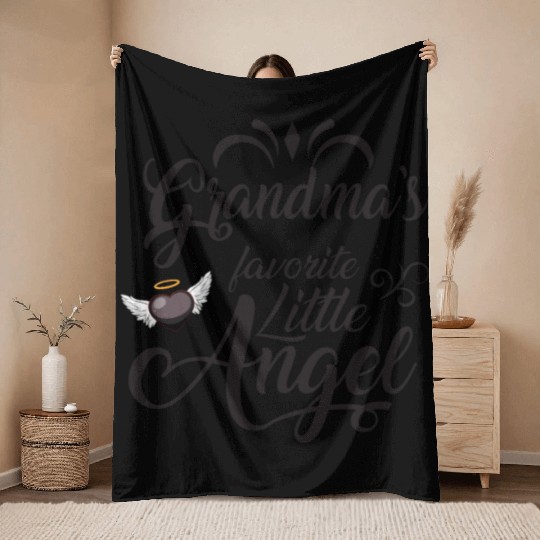 Grandma's Favorite Little Angel Throw Blankets