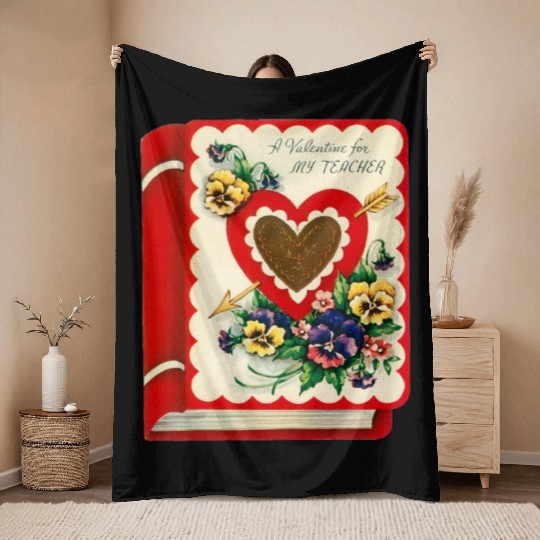 Vintage Valentine's Day Throw Blankets