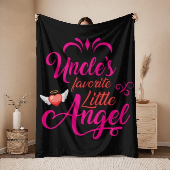 Uncle s Favorite Little Angel Throw Blankets