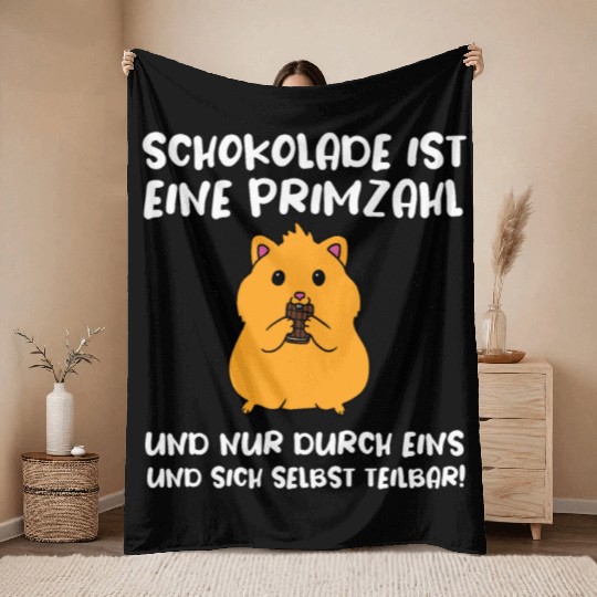 Chocolate Is Prime Number German Throw Blankets
