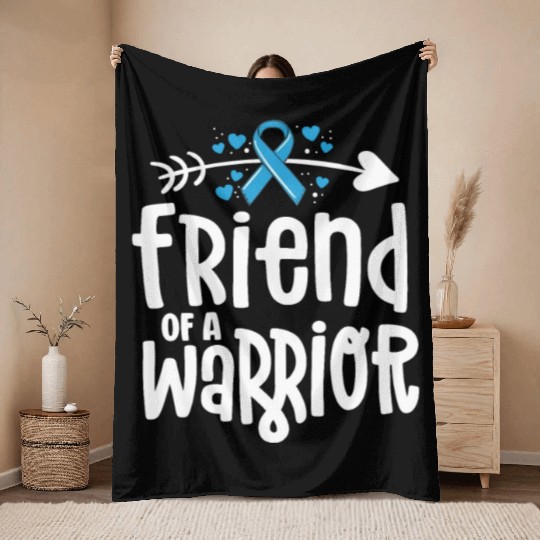 Friend Of A Warrior Support Team Prostate Cancer Throw Blankets