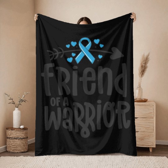 Friend Of A Warrior Support Team Prostate Cancer Throw Blankets