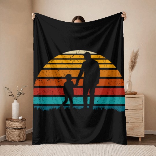 I love dad vintage Throw Blankets