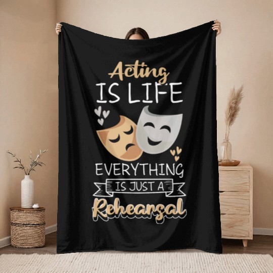 Actress Rehearsal Singer Drama Club Throw Blankets