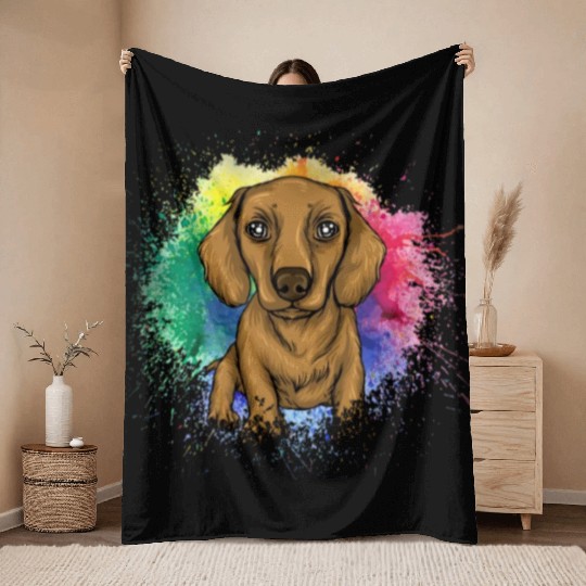 Dachshund Gift Dixie Wiener Doxie Dackel Throw Blankets