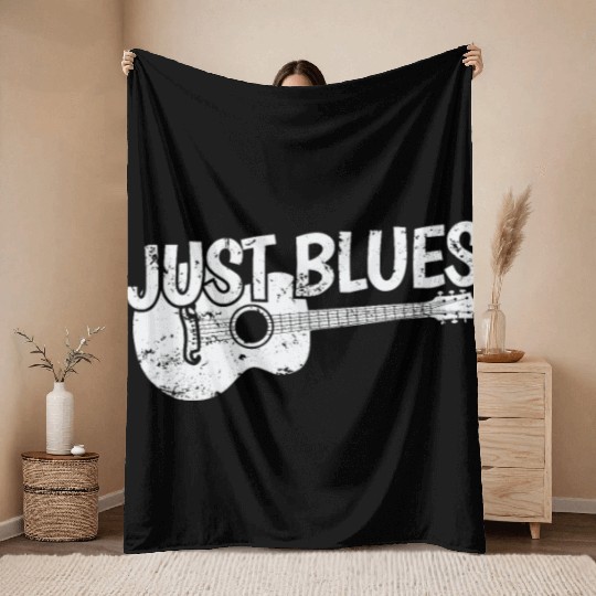 Just Blues Music Trumpet Chicago Throw Blankets