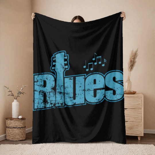 Blues Music Chicago Trumpet Throw Blankets