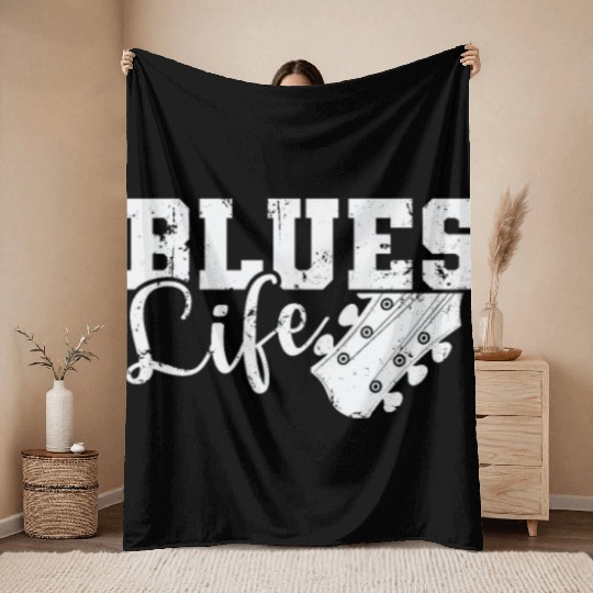 Blues Life Music Trumpet Chicago Throw Blankets