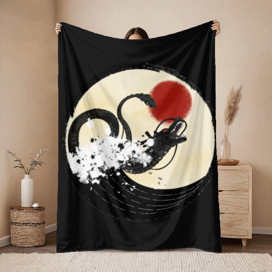 Chinese Dragon Throw Blankets