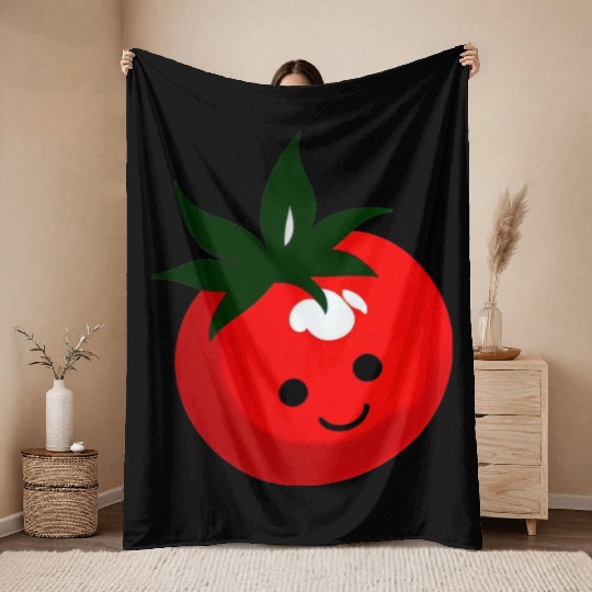 Sweet Tomato Cartoon - A Delightful Visual 17 Throw Blankets
