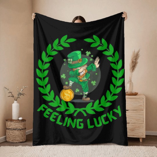 St Patricks day special feeling lucky Throw Blankets