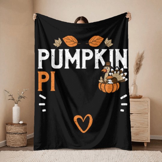 Pumpkin Pi - Thanksgiving Throw Blankets