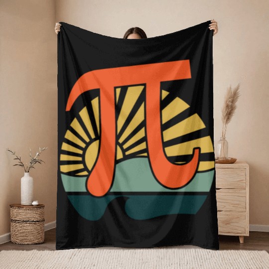 Groovy Pi Math Holiday Mathematics Funny Pi Day Throw Blankets