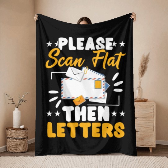 Postal Worker Mailman Delivery Mail Escort Throw Blankets