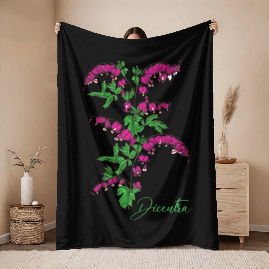 Bleeding heart flower Dicentra Bleeding heart Throw Blankets