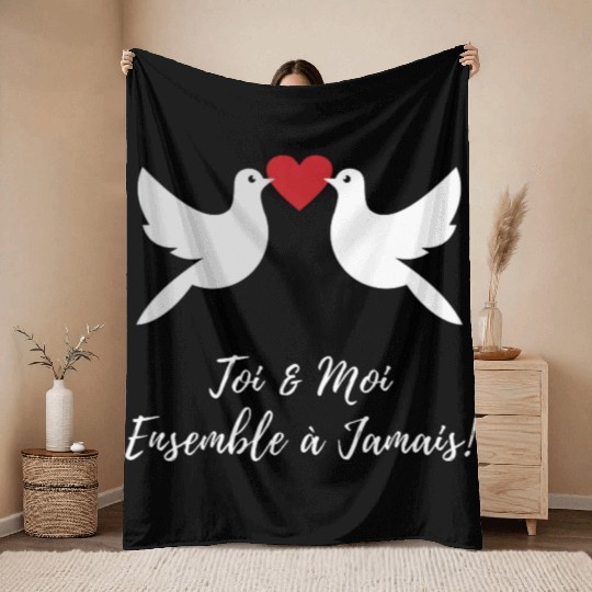 Idée cadeaux couples :Toi et moi ensemble à jamais Throw Blankets