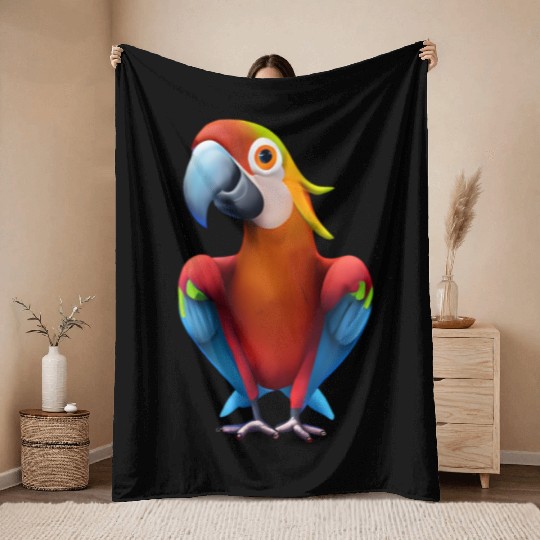 Macaw Throw Blankets