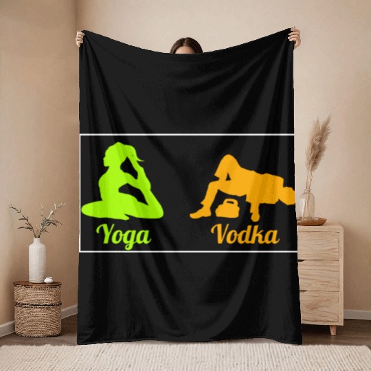 Difference Between Yoga And Vodka St Patricks Day Throw Blankets