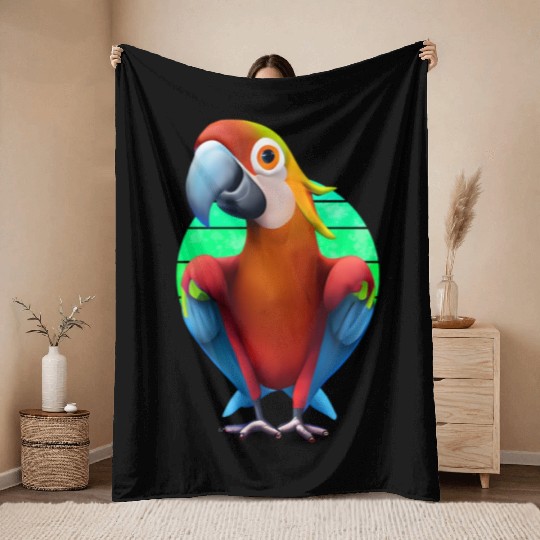 Macaw Throw Blankets