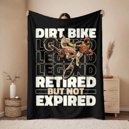 Dirt Bike Mx Motocross Supermoto Retired Throw Blankets