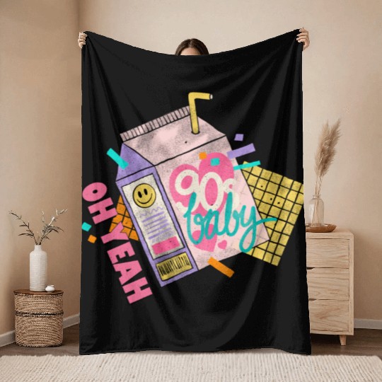 OH YEAH 90s BABY Throw Blankets