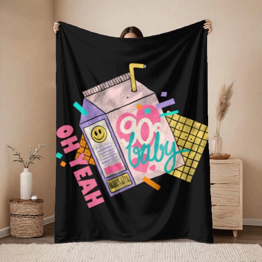 OH YEAH 90s BABY Throw Blankets
